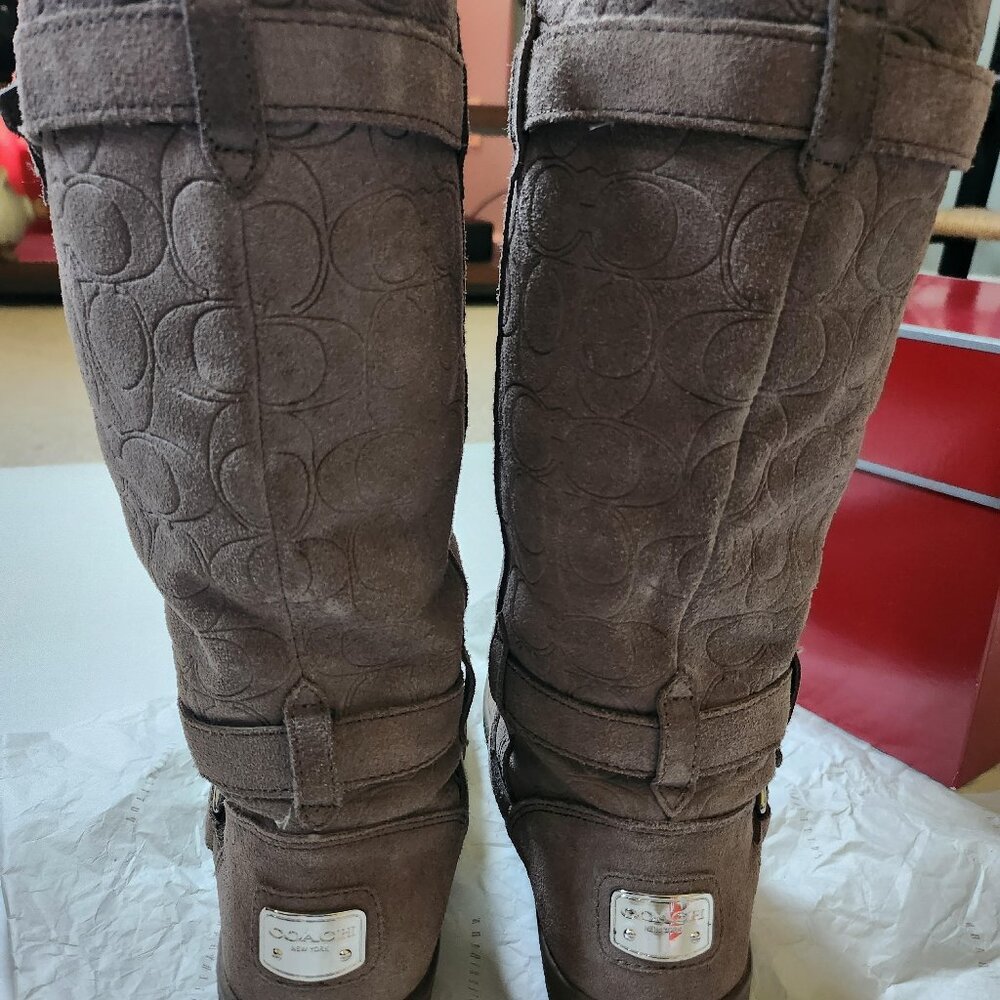 Coach fur lined size 8 Boots ( Michael Kors wallet as free gift with purchase)